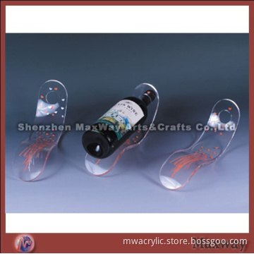 Clear S-shaped Single Acrylic/Perspex Red Wine Display/Holder